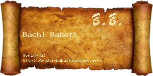 Bachl Babett névjegykártya